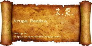 Krupa Renáta névjegykártya